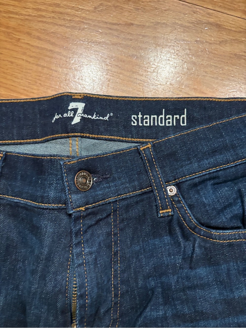 7 For All Mankind Men's Dark Blue Standard Straight Jeans